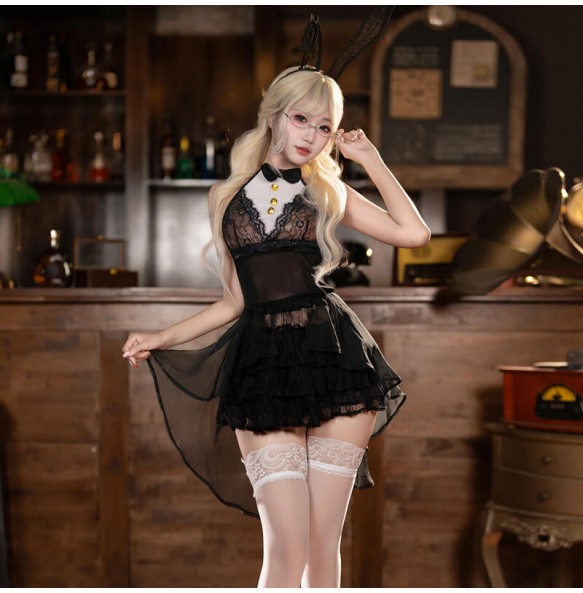FEE ET MOI - Miss Bunny Dress Set (Black - White)